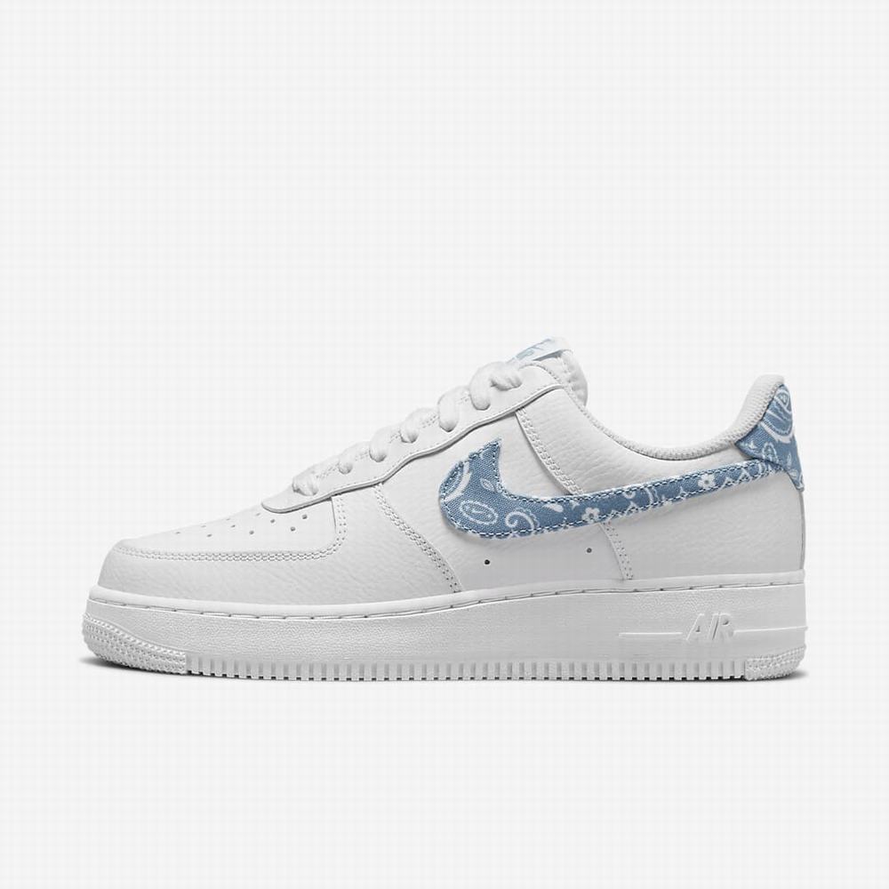 Nike Air Force 1 \'07 Essential Női Utcai Cipő Fehér Kék | NI1972-T73