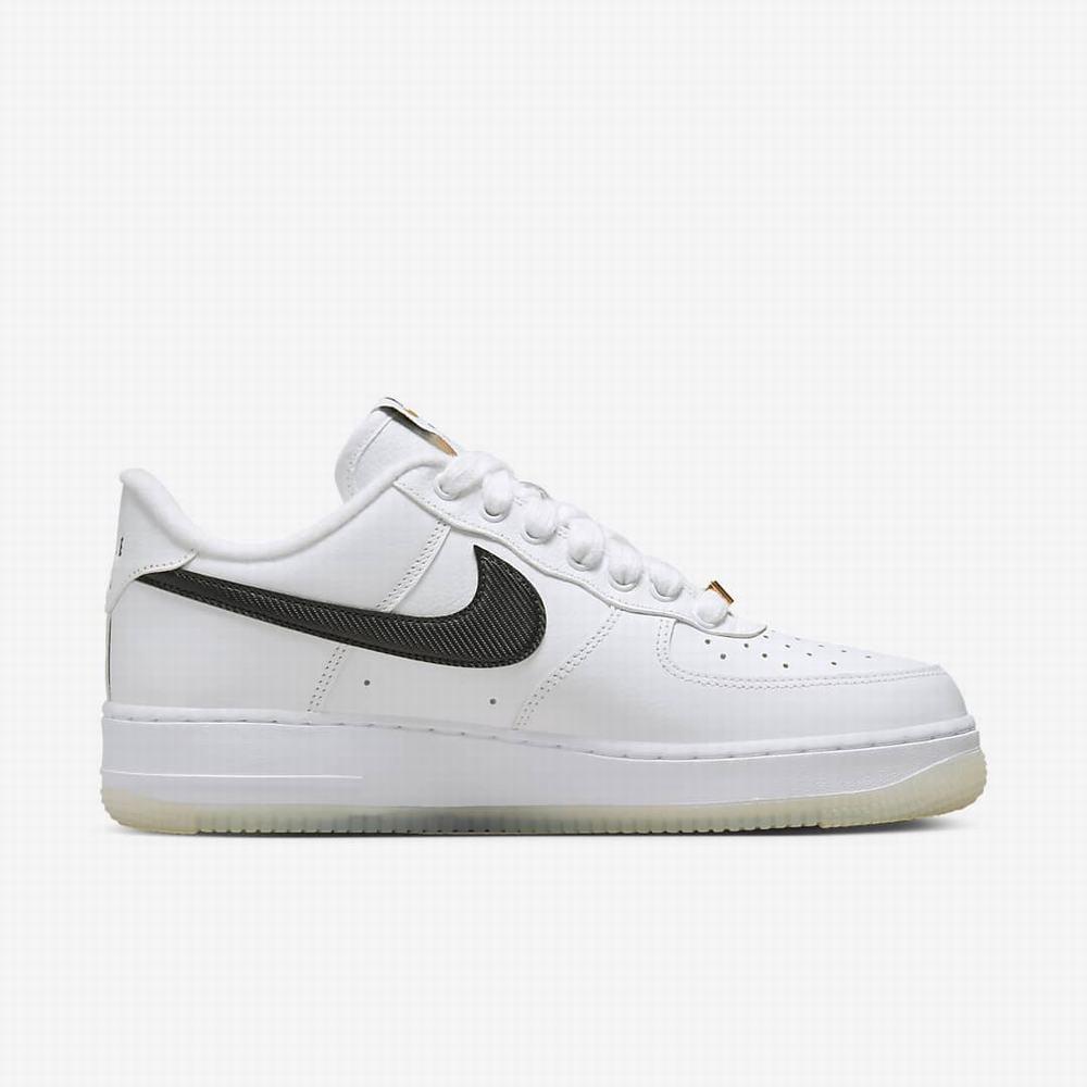 Nike Air Force 1 '07 Premium Férfi Utcai Cipő Fehér Metal Arany Fekete | NI9524-G41