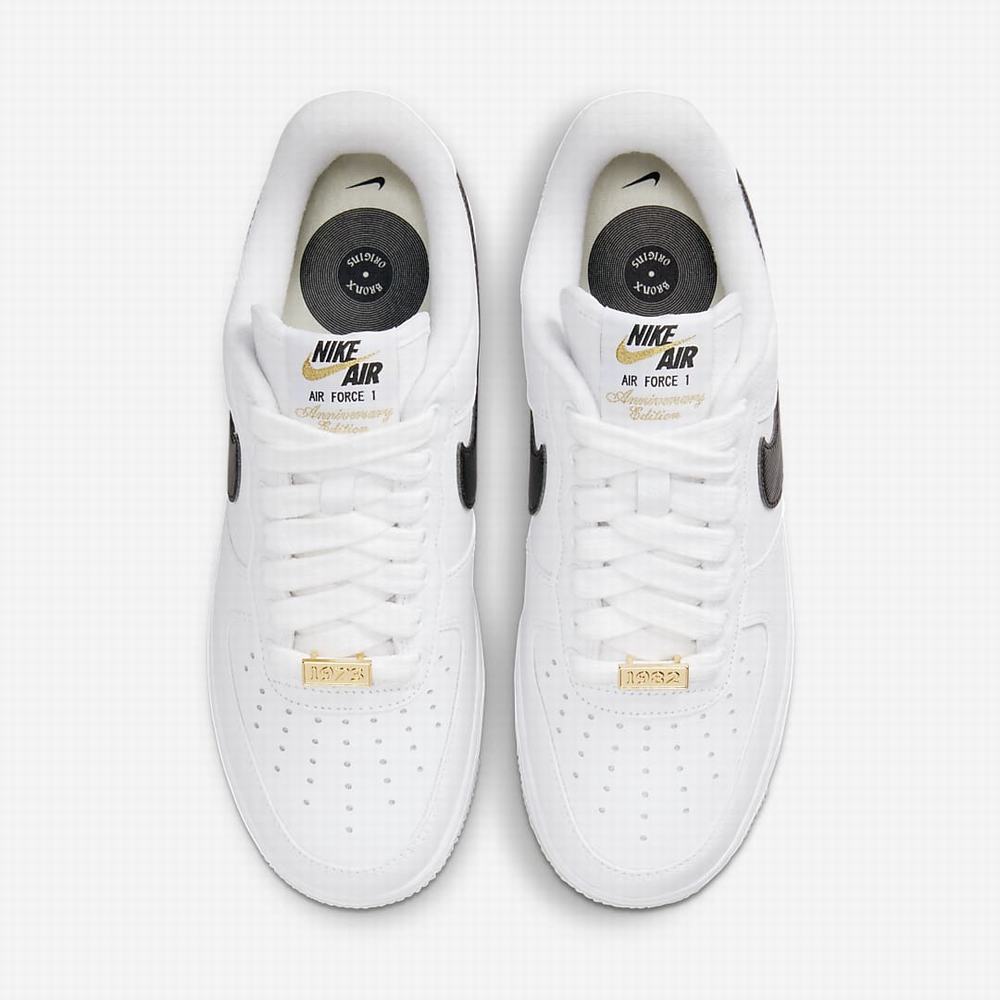 Nike Air Force 1 '07 Premium Női Utcai Cipő Fehér Metal Arany Fekete | NI7593-L47