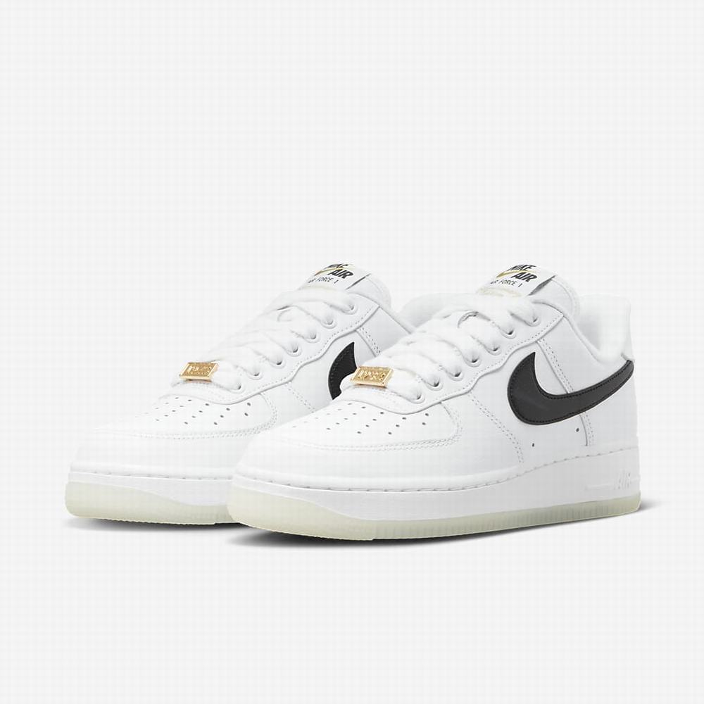 Nike Air Force 1 '07 Premium Női Utcai Cipő Fehér Metal Arany Fekete | NI7593-L47