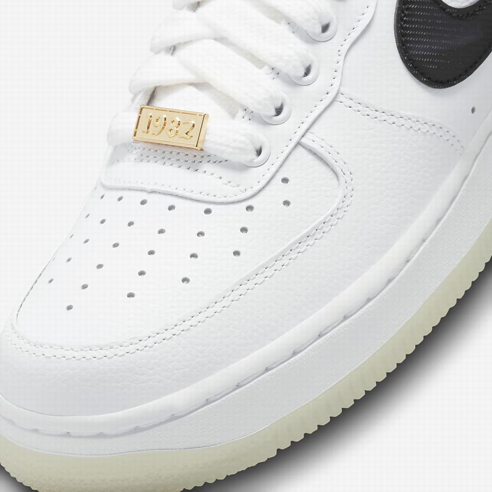 Nike Air Force 1 '07 Premium Női Utcai Cipő Fehér Metal Arany Fekete | NI7593-L47