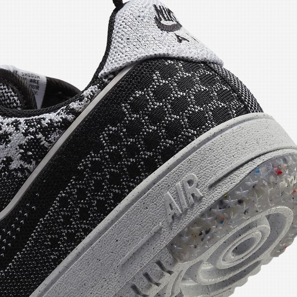 Nike Air Force 1 Crater Flyknit Next Nature Férfi Utcai Cipő Fekete Fehér Platina Fekete | NI0946-K51