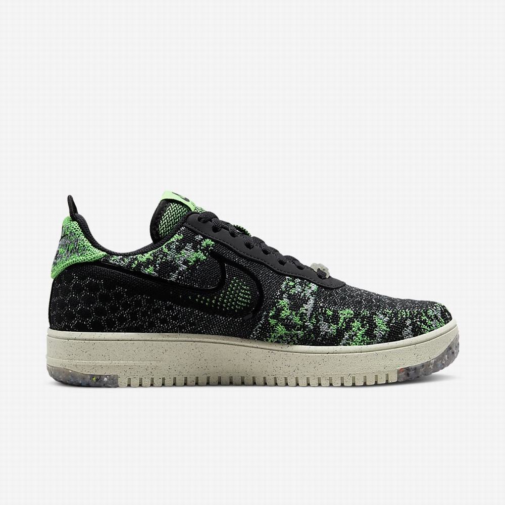 Nike Air Force 1 Crater Flyknit Next Nature Férfi Utcai Cipő Fekete Krém Zöld Világos Zöld Fekete | NI7245-L87