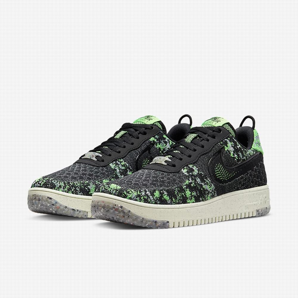 Nike Air Force 1 Crater Flyknit Next Nature Férfi Utcai Cipő Fekete Krém Zöld Világos Zöld Fekete | NI7245-L87