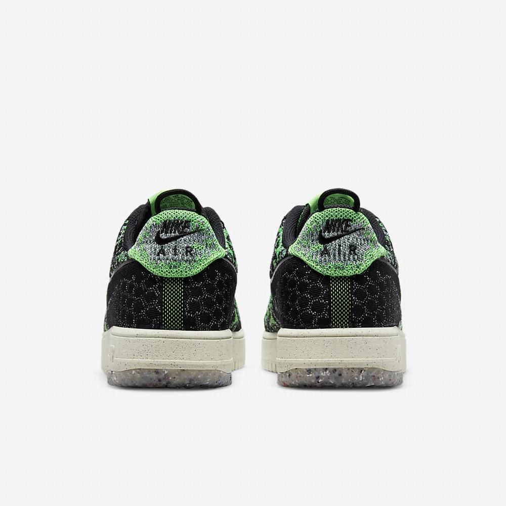 Nike Air Force 1 Crater Flyknit Next Nature Férfi Utcai Cipő Fekete Krém Zöld Világos Zöld Fekete | NI7245-L87