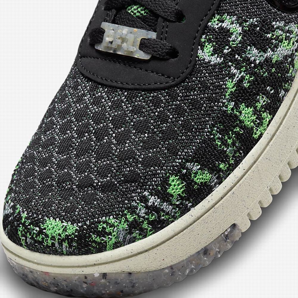 Nike Air Force 1 Crater Flyknit Next Nature Férfi Utcai Cipő Fekete Krém Zöld Világos Zöld Fekete | NI7245-L87