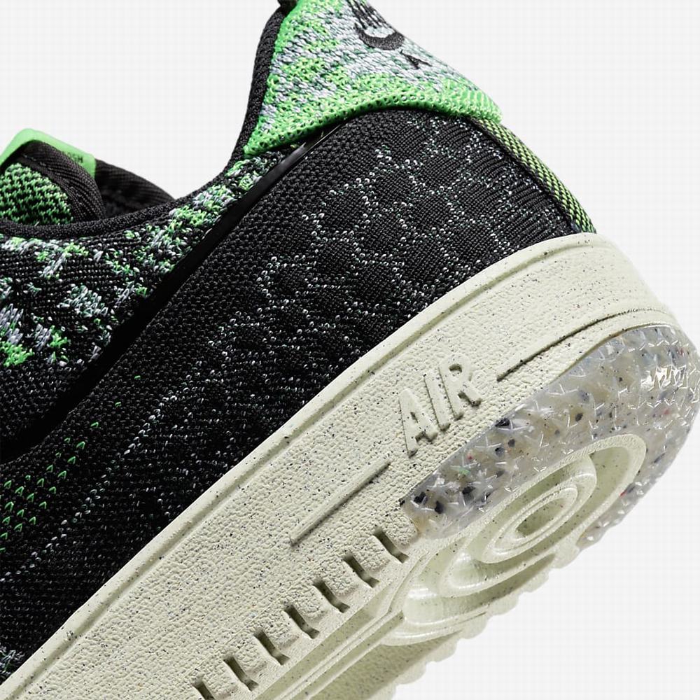 Nike Air Force 1 Crater Flyknit Next Nature Férfi Utcai Cipő Fekete Krém Zöld Világos Zöld Fekete | NI7245-L87