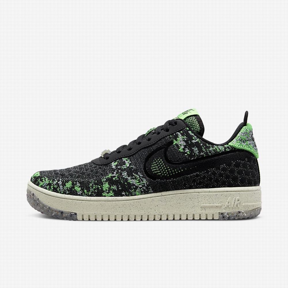 Nike Air Force 1 Crater Flyknit Next Nature Férfi Utcai Cipő Fekete Krém Zöld Világos Zöld Fekete | NI7245-L87