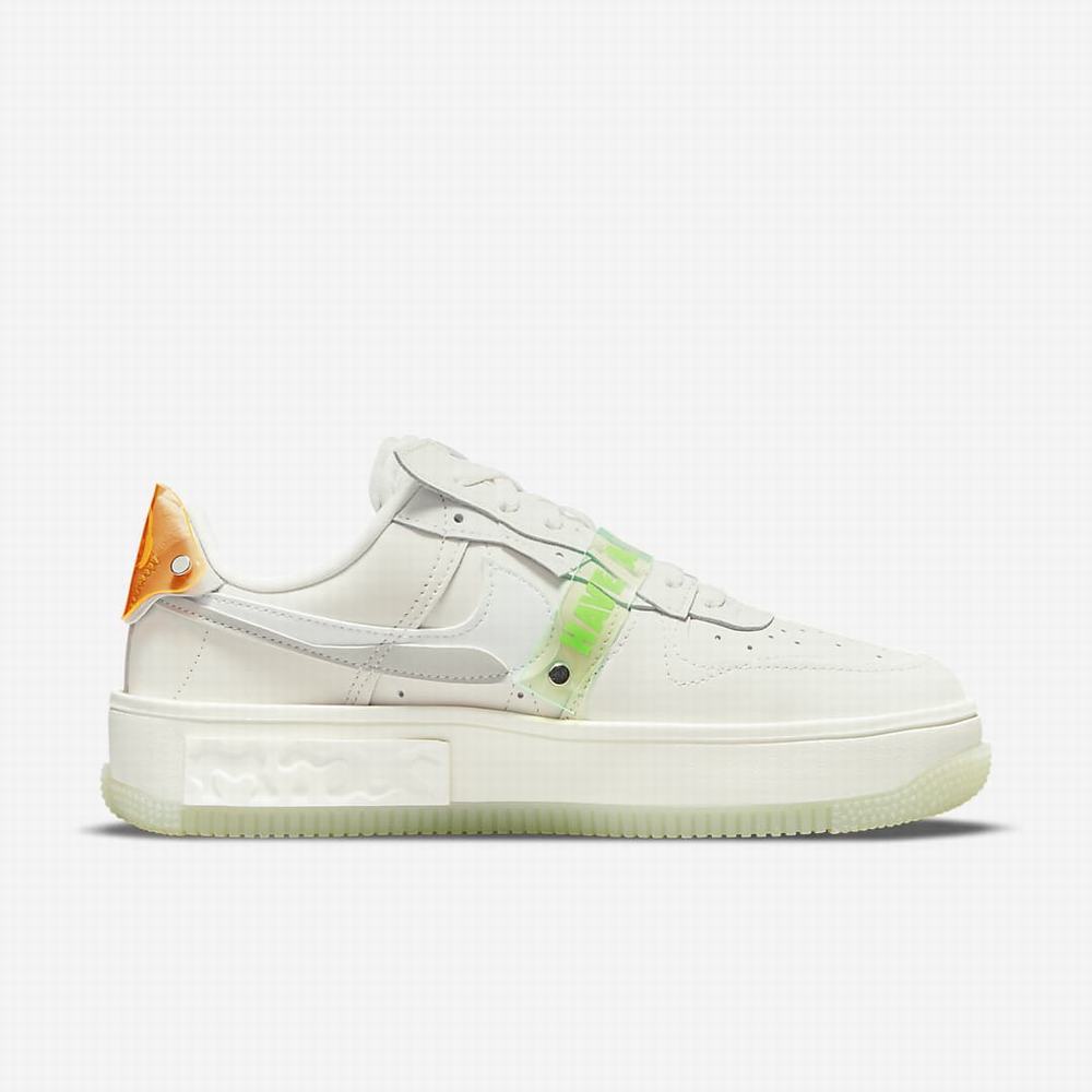 Nike Air Force 1 Fontanka Női Utcai Cipő Bézs Zöld Fehér | NI6837-G39
