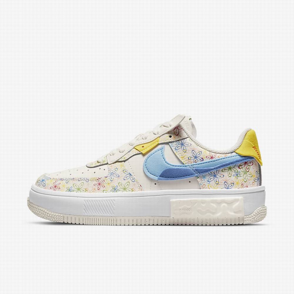 Nike Air Force 1 Fontanka Női Utcai Cipő Bézs Királykék Kék | NI7361-L85