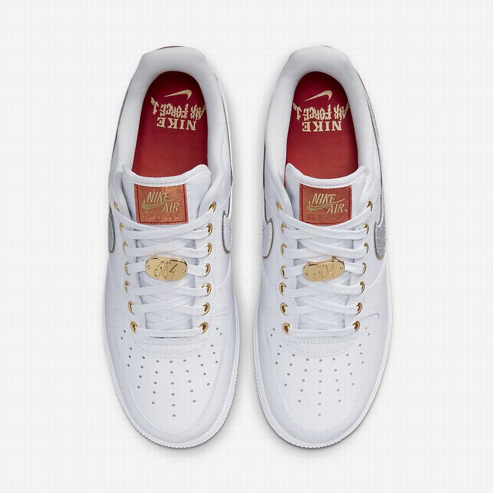 Nike Air Force 1 Férfi Utcai Cipő Fehér Arany | NI6082-C37