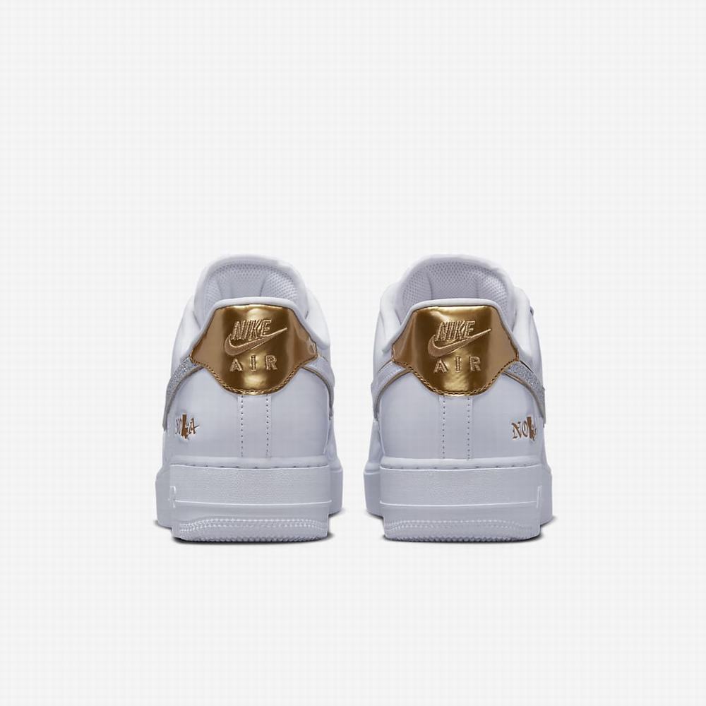 Nike Air Force 1 Férfi Utcai Cipő Fehér Arany | NI6082-C37