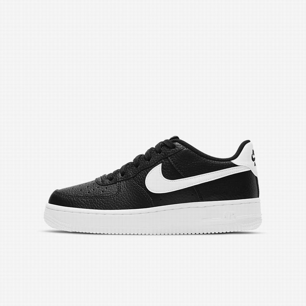 Nike Air Force 1 Gyerek Utcai Cipő Fekete Fehér | NI8916-C17