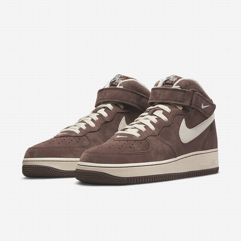Nike Air Force 1 Mid '07 QS Férfi Utcai Cipő Csokoládé Krém | NI6108-J54