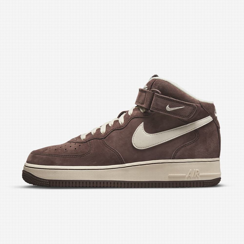 Nike Air Force 1 Mid \'07 QS Férfi Utcai Cipő Csokoládé Krém | NI6108-J54