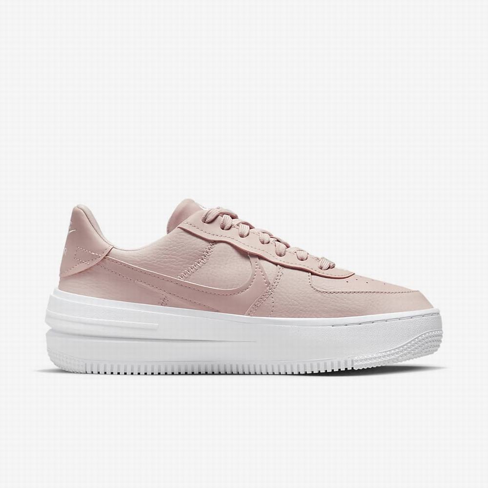 Nike Air Force 1 PLT.AF.ORM Női Utcai Cipő Rózsaszín Fehér Világos Rózsaszín | NI3205-W09