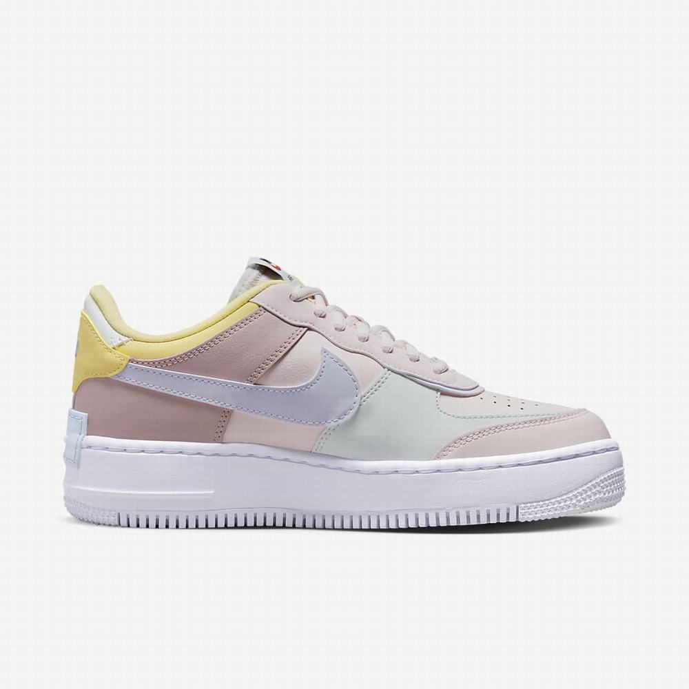 Nike Air Force 1 Shadow Női Utcai Cipő Világos Rózsaszín Citrom Világoskék | NI6974-W53