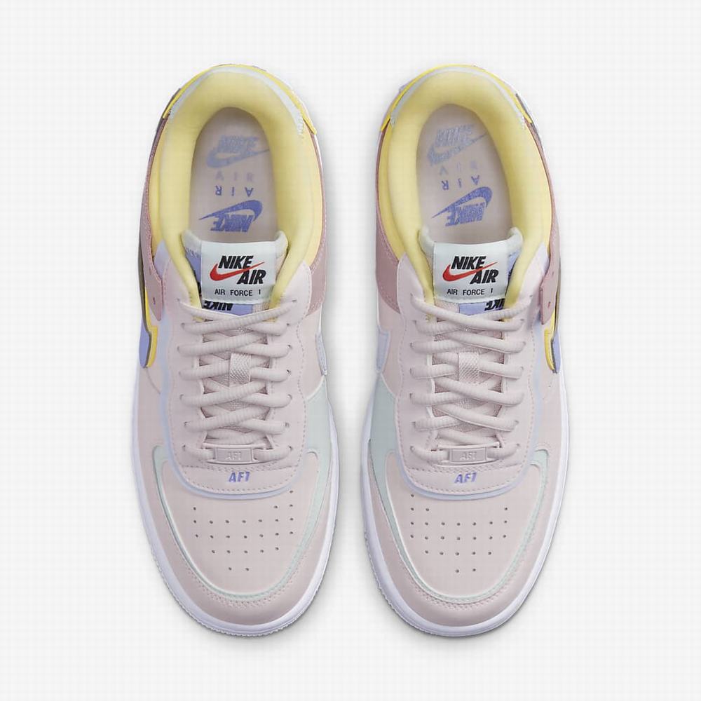 Nike Air Force 1 Shadow Női Utcai Cipő Világos Rózsaszín Citrom Világoskék | NI6974-W53