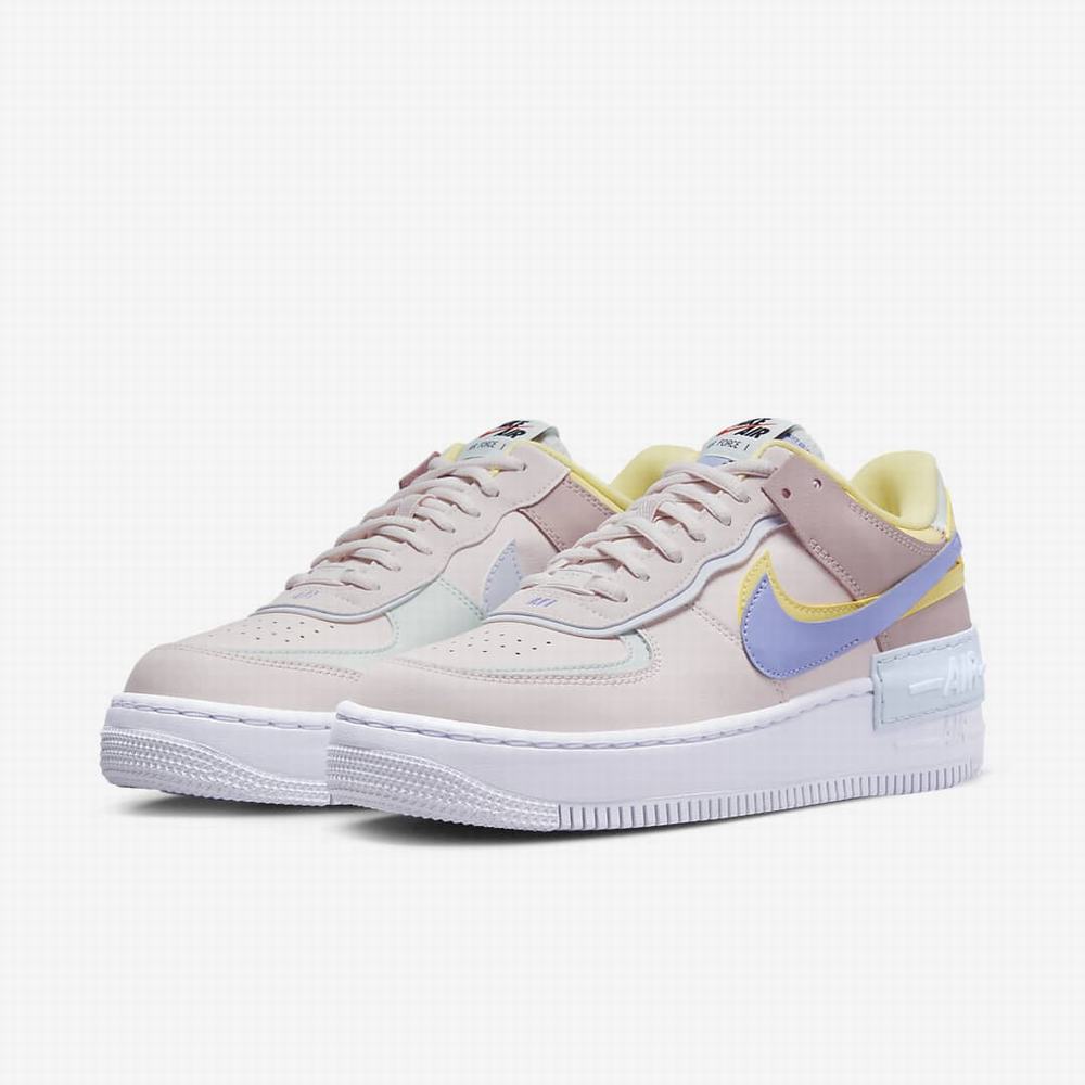 Nike Air Force 1 Shadow Női Utcai Cipő Világos Rózsaszín Citrom Világoskék | NI6974-W53