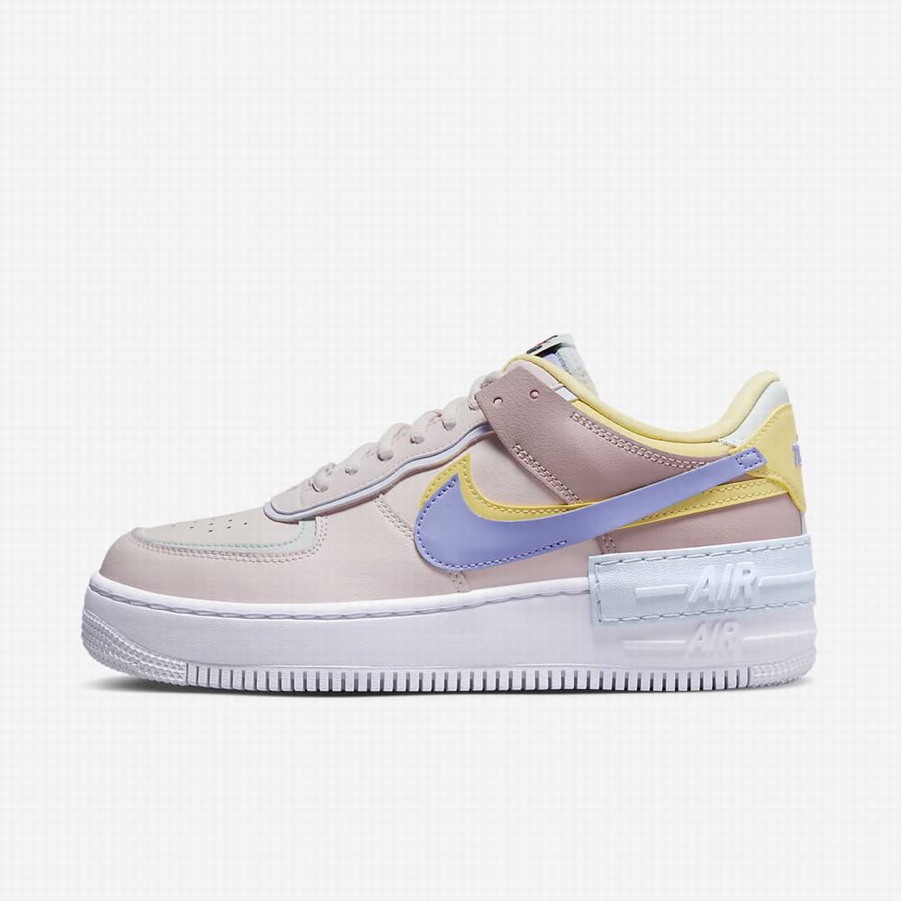 Nike Air Force 1 Shadow Női Utcai Cipő Világos Rózsaszín Citrom Világoskék | NI6974-W53
