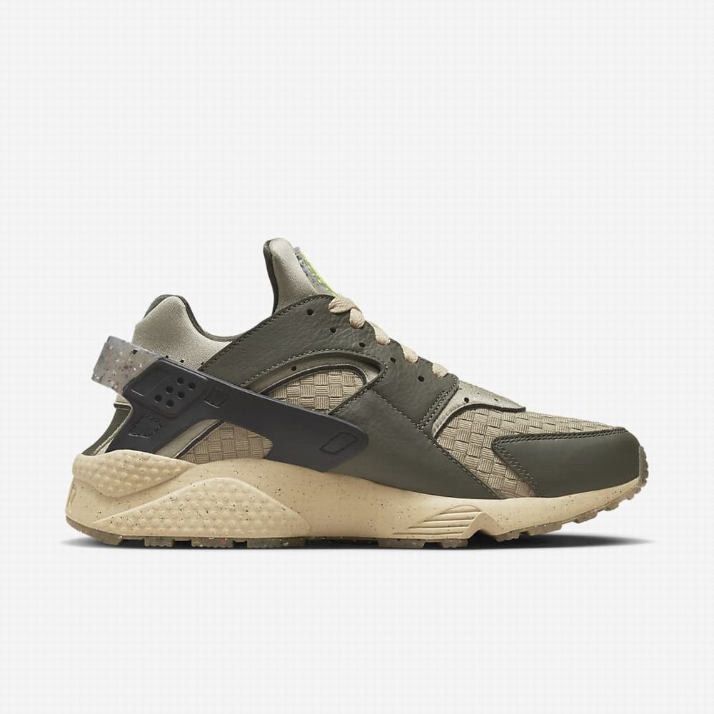 Nike Air Huarache Crater Premium Férfi Utcai Cipő Khaki Fekete Szürke Világos Zöld | NI3472-S97