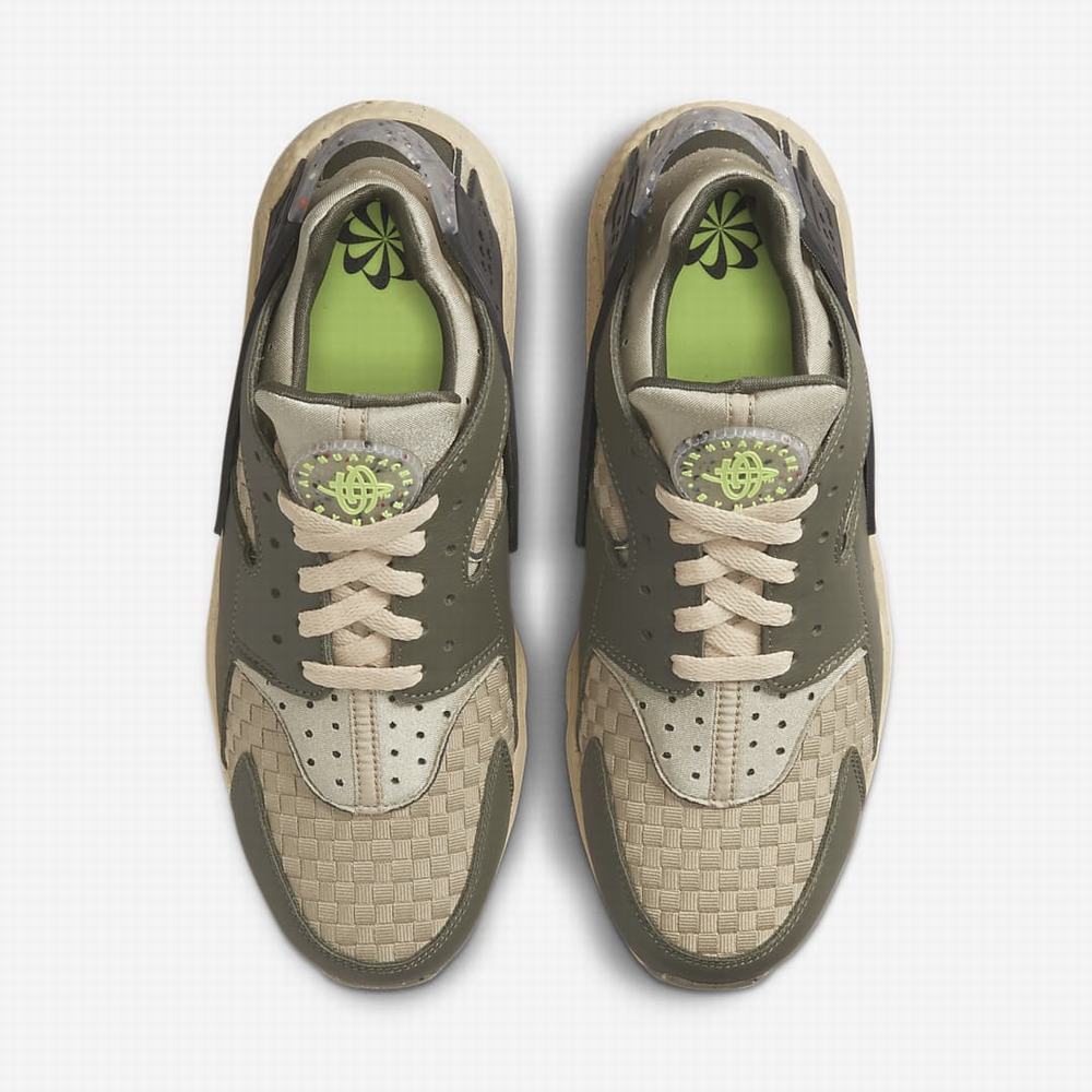 Nike Air Huarache Crater Premium Férfi Utcai Cipő Khaki Fekete Szürke Világos Zöld | NI3472-S97