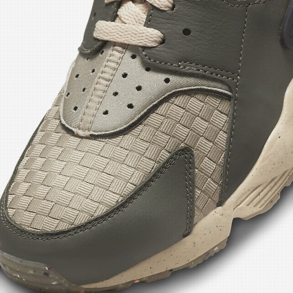 Nike Air Huarache Crater Premium Férfi Utcai Cipő Khaki Fekete Szürke Világos Zöld | NI3472-S97