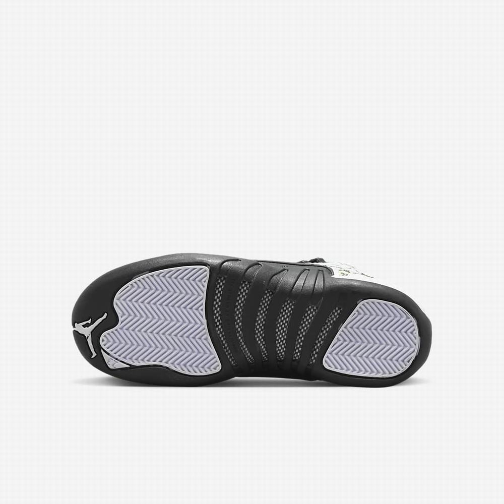 Nike Air Jordan 12 Retro Gyerek Kosárlabda Cipő Fehér Zöld Levendula Fekete | NI7209-Z49