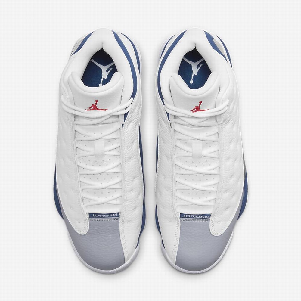 Nike Air Jordan 13 Retro Férfi Utcai Cipő Fehér Kék Világos Szürke Piros | NI9378-L76