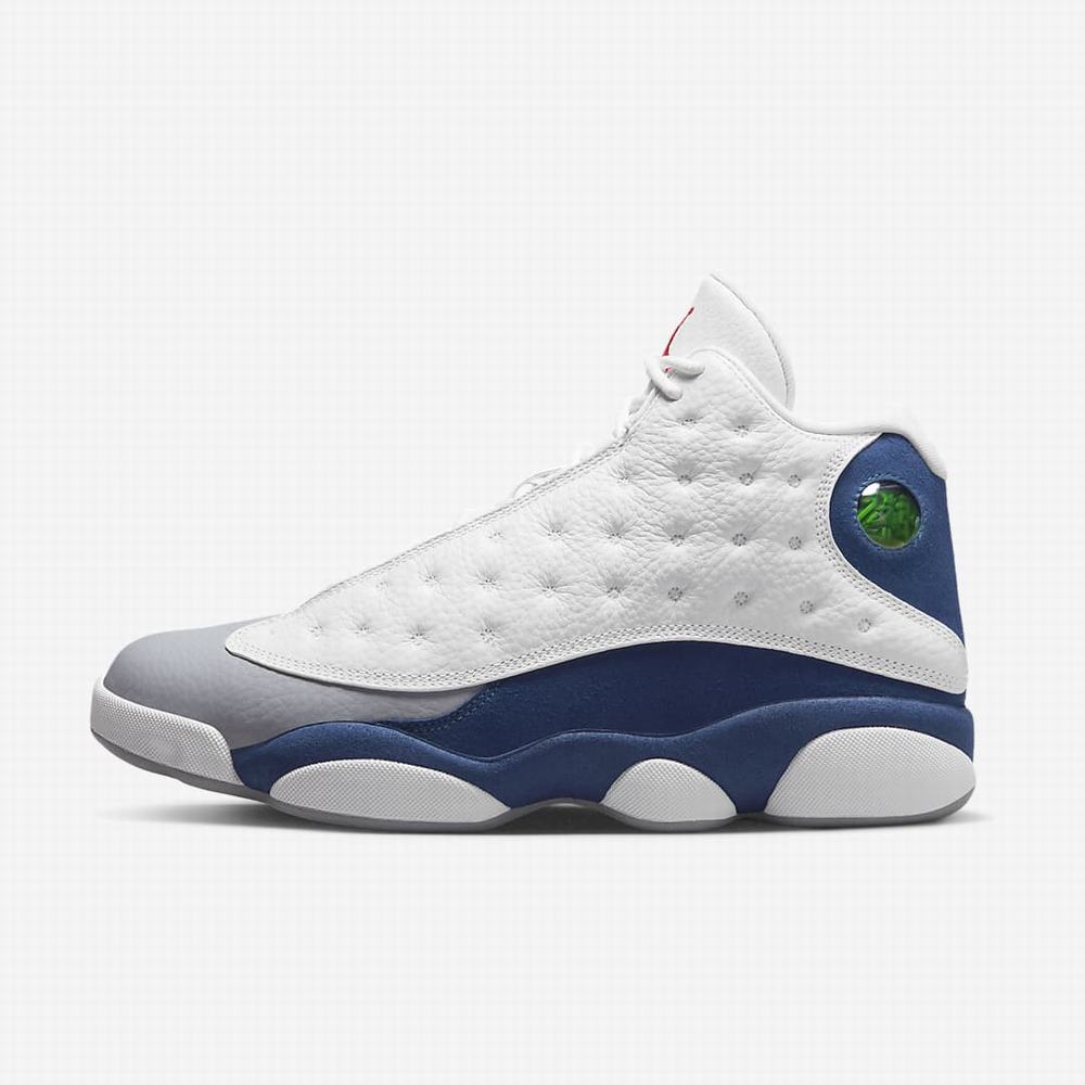 Nike Air Jordan 13 Retro Férfi Utcai Cipő Fehér Kék Világos Szürke Piros | NI9378-L76