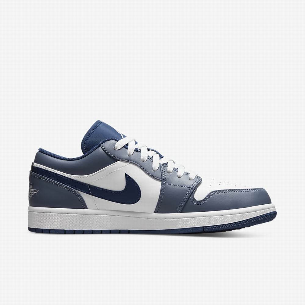 Nike Air Jordan 1 Low Férfi Jordan Cipő Szürke Sötétkék Fehér | NI8273-E57