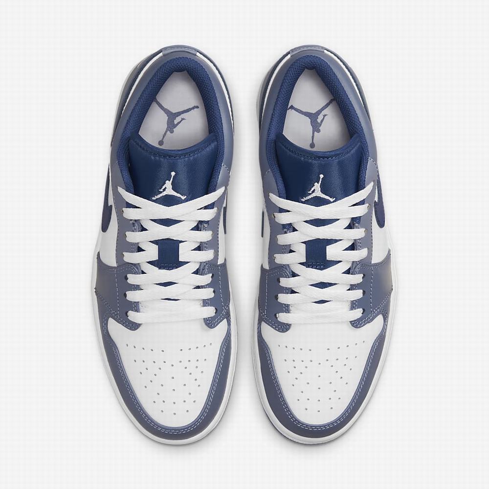 Nike Air Jordan 1 Low Férfi Jordan Cipő Szürke Sötétkék Fehér | NI8273-E57