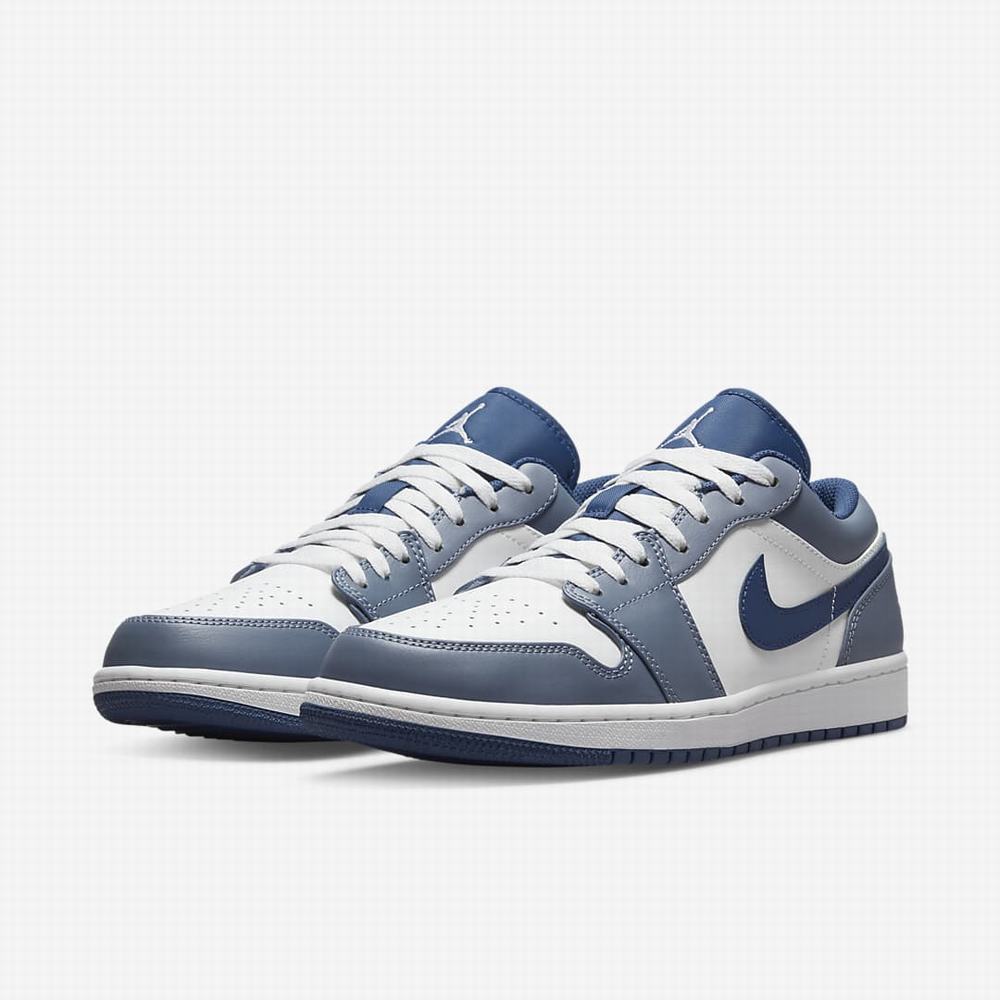 Nike Air Jordan 1 Low Férfi Jordan Cipő Szürke Sötétkék Fehér | NI8273-E57