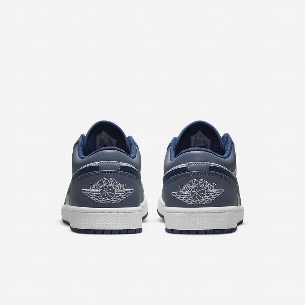 Nike Air Jordan 1 Low Férfi Jordan Cipő Szürke Sötétkék Fehér | NI8273-E57
