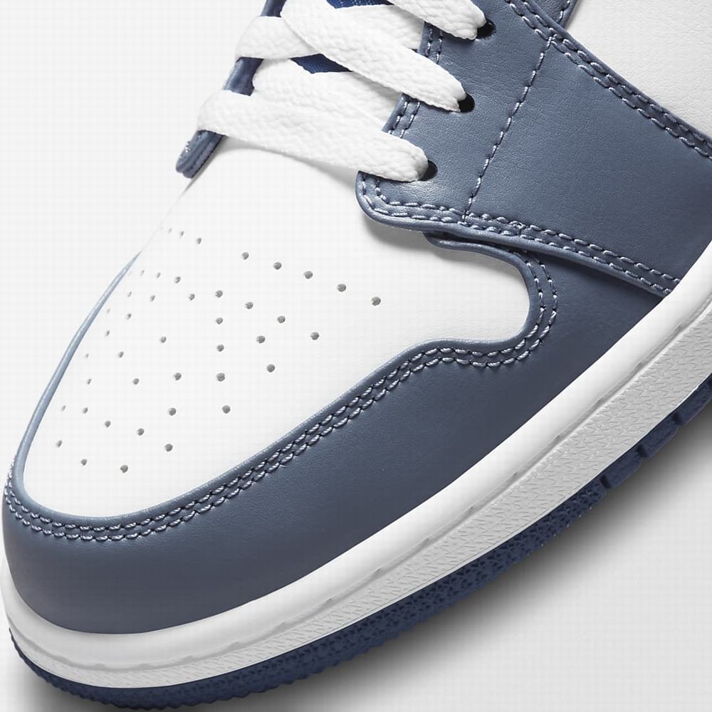 Nike Air Jordan 1 Low Férfi Jordan Cipő Szürke Sötétkék Fehér | NI8273-E57