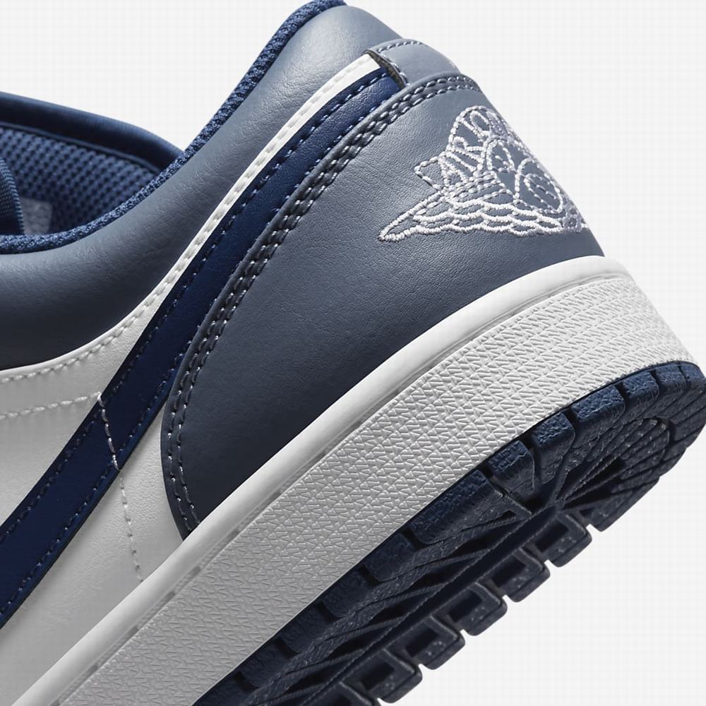 Nike Air Jordan 1 Low Férfi Jordan Cipő Szürke Sötétkék Fehér | NI8273-E57