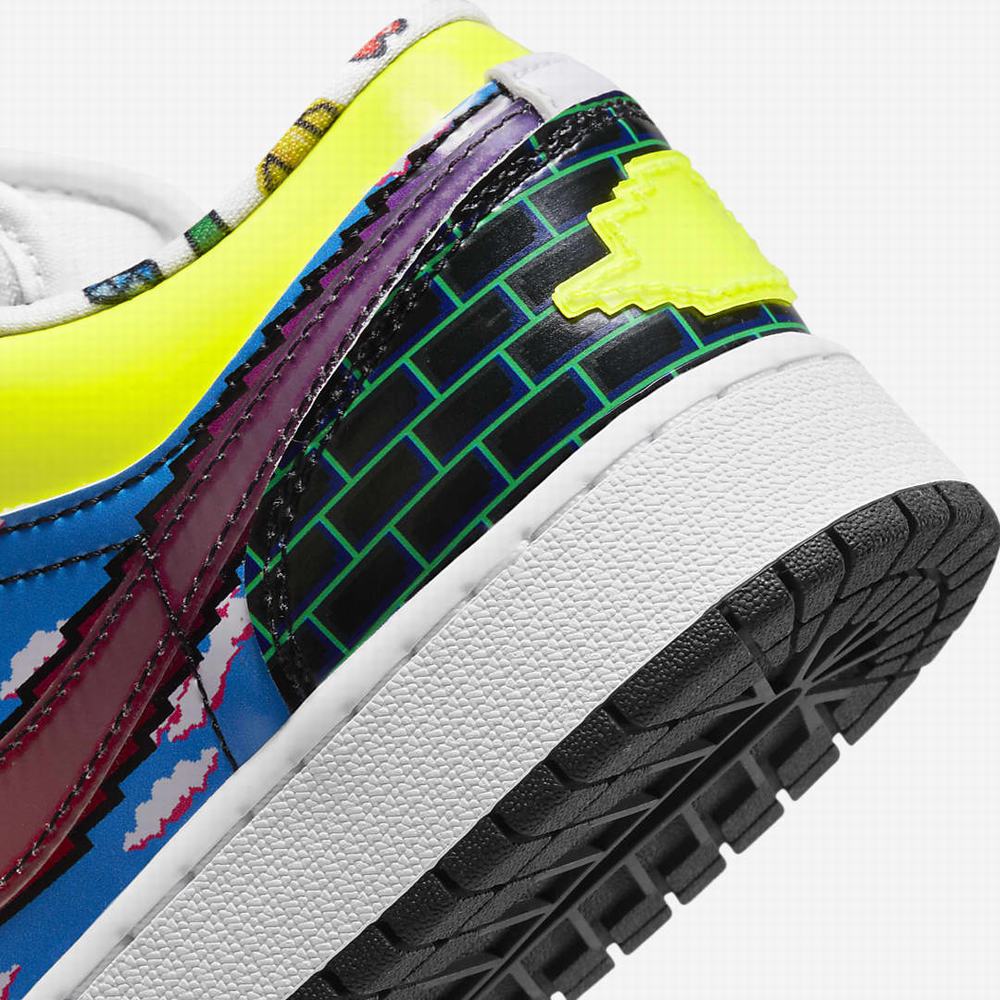 Nike Air Jordan 1 Low Gyerek Jordan Cipő Fehér Fekete Citrom Rózsaszín | NI9746-T26