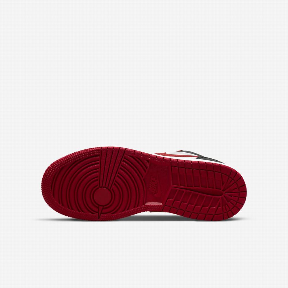 Nike Air Jordan 1 Low Gyerek Utcai Cipő Fehér Fekete Piros | NI3219-N57