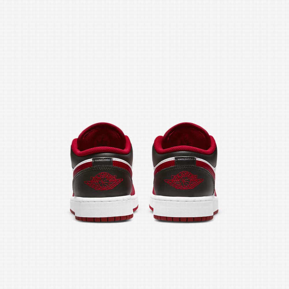 Nike Air Jordan 1 Low Gyerek Utcai Cipő Fehér Fekete Piros | NI3219-N57