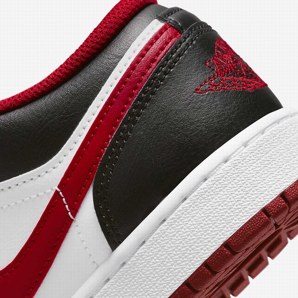 Nike Air Jordan 1 Low Gyerek Utcai Cipő Fehér Fekete Piros | NI3219-N57