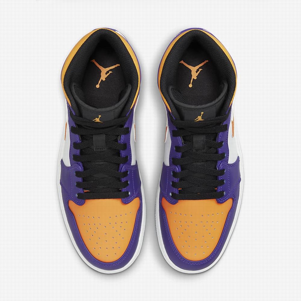 Nike Air Jordan 1 Mid Férfi Jordan Cipő Sötétfehér Fekete | NI7184-E26