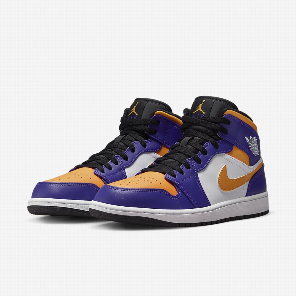 Nike Air Jordan 1 Mid Férfi Jordan Cipő Sötétfehér Fekete | NI7184-E26