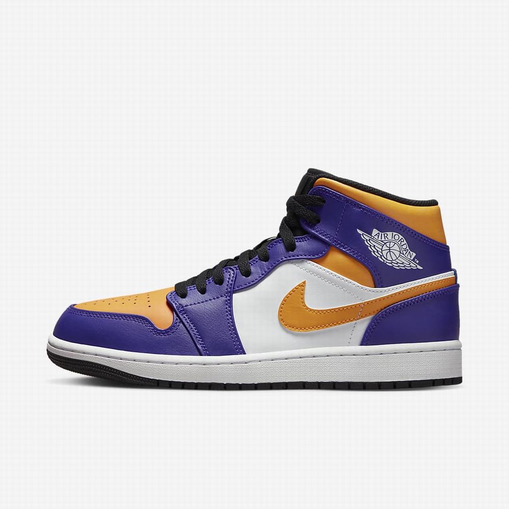 Nike Air Jordan 1 Mid Férfi Jordan Cipő Sötétfehér Fekete | NI7184-E26