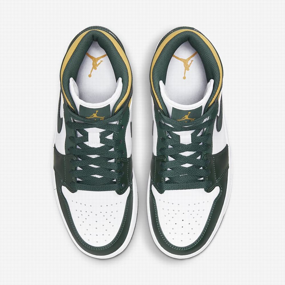 Nike Air Jordan 1 Mid Férfi Utcai Cipő Zöld Fehér | NI7681-X01