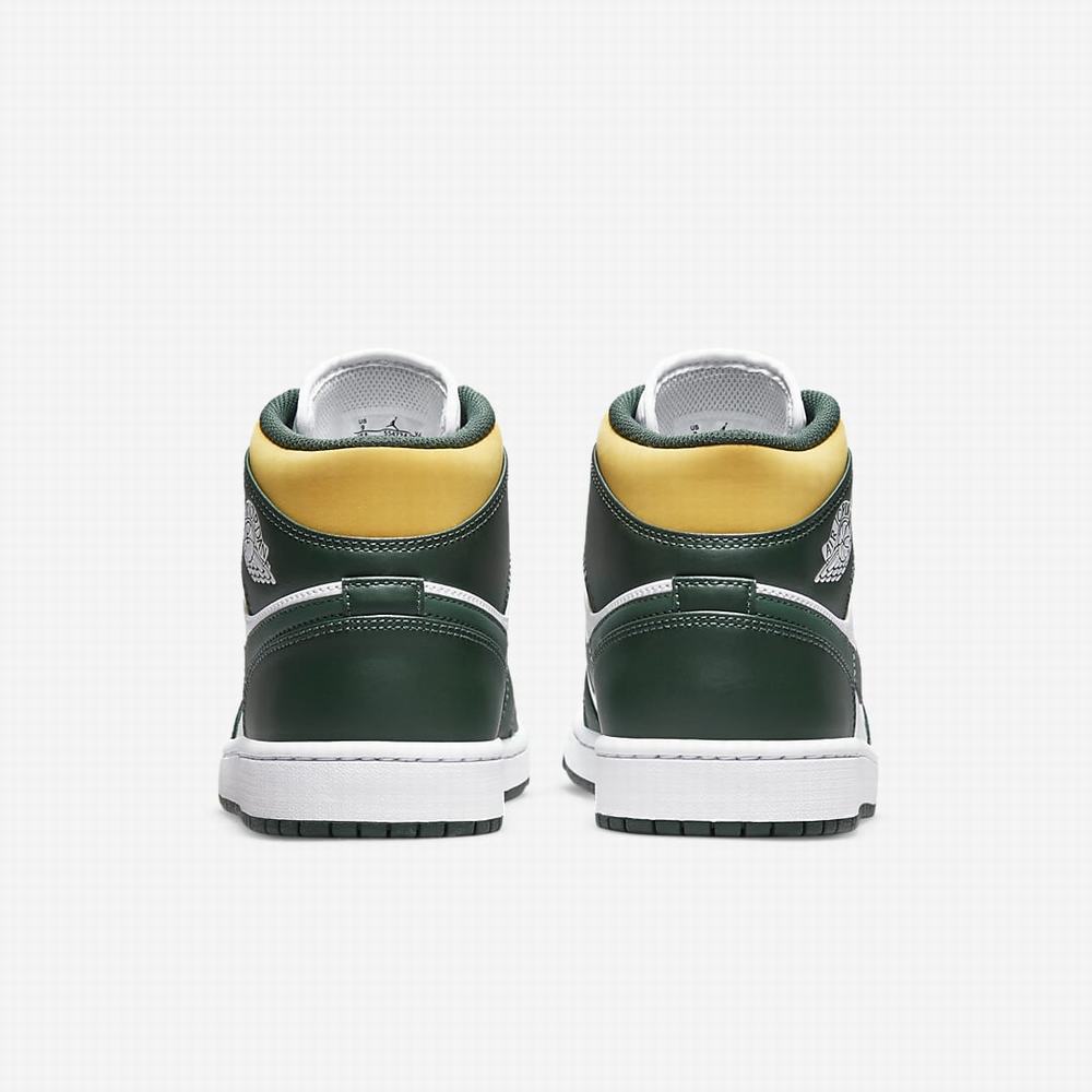 Nike Air Jordan 1 Mid Férfi Utcai Cipő Zöld Fehér | NI7681-X01