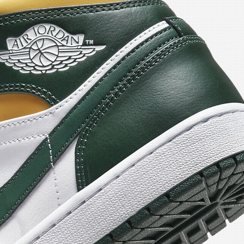 Nike Air Jordan 1 Mid Férfi Utcai Cipő Zöld Fehér | NI7681-X01