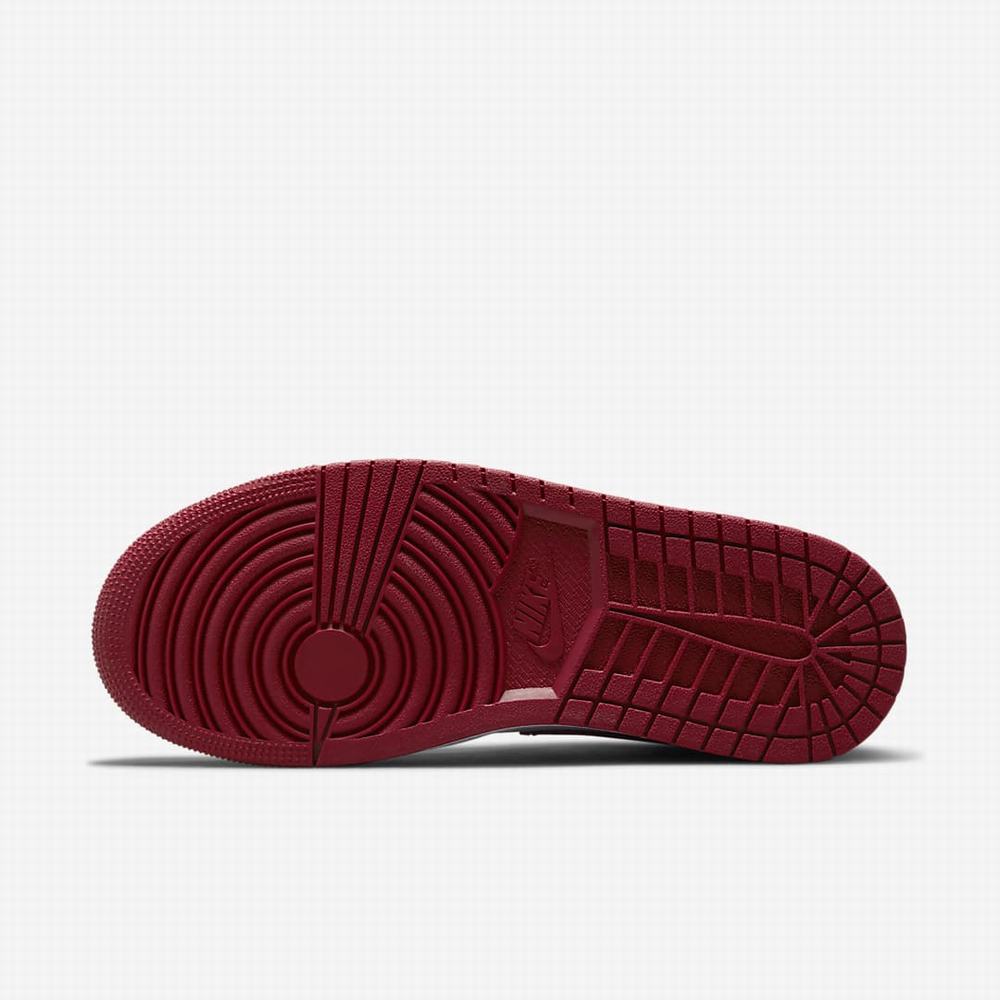 Nike Air Jordan 1 Mid Női Jordan Cipő Fehér Bordó | NI7605-D52
