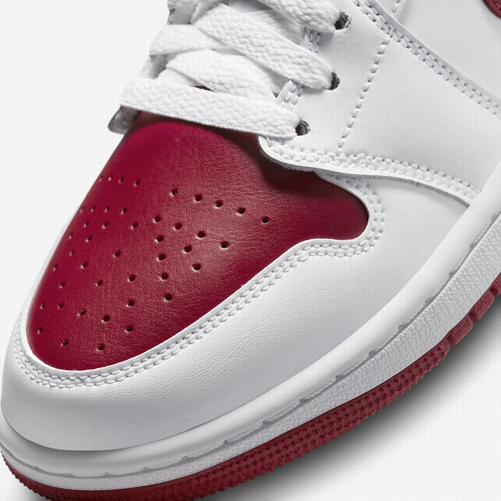 Nike Air Jordan 1 Mid Női Jordan Cipő Fehér Bordó | NI7605-D52