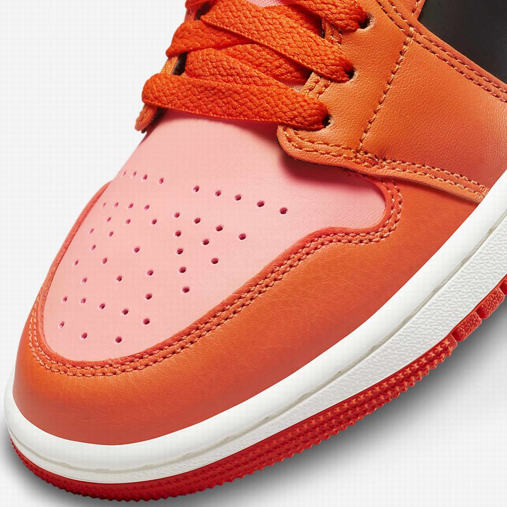 Nike Air Jordan 1 Mid SE Női Utcai Cipő Piros Fekete Narancssárga | NI4920-Q62