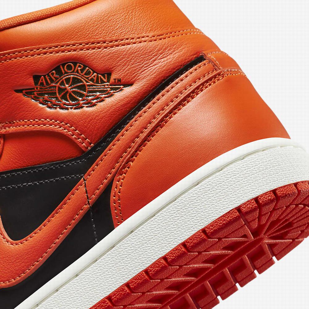 Nike Air Jordan 1 Mid SE Női Utcai Cipő Piros Fekete Narancssárga | NI4920-Q62